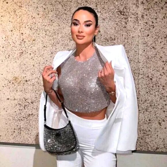 OPEN BACK RHINESTONE TOP ZARA NWT - Picture 3 of 17